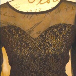NWT med sheer Black DRESS